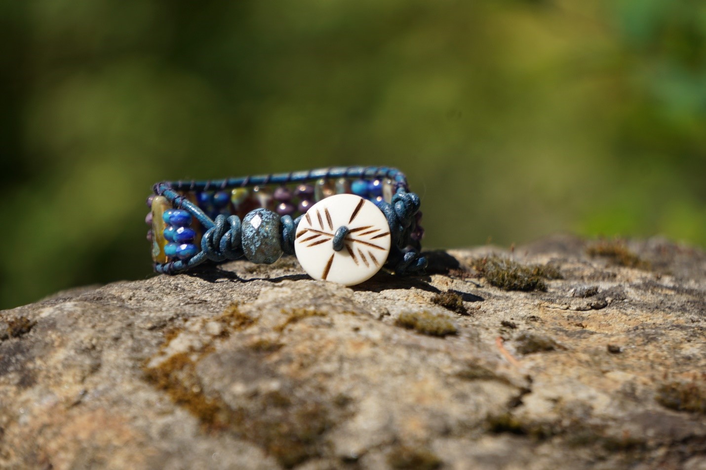 Beige Button Bracelet