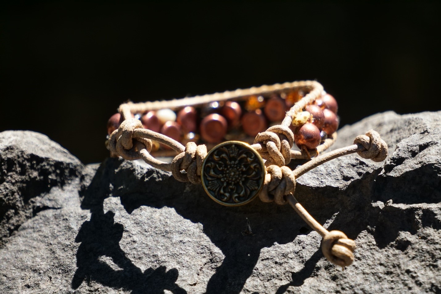 Gold Vintage Button Bracelet