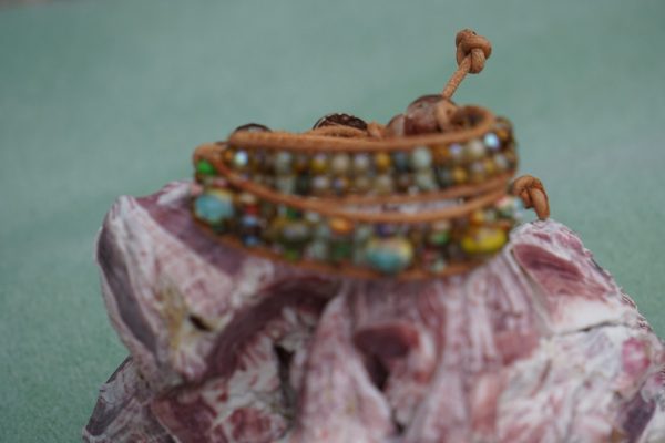 Golden Horizon Multicolor Czech Bead Bracelet - Image 2