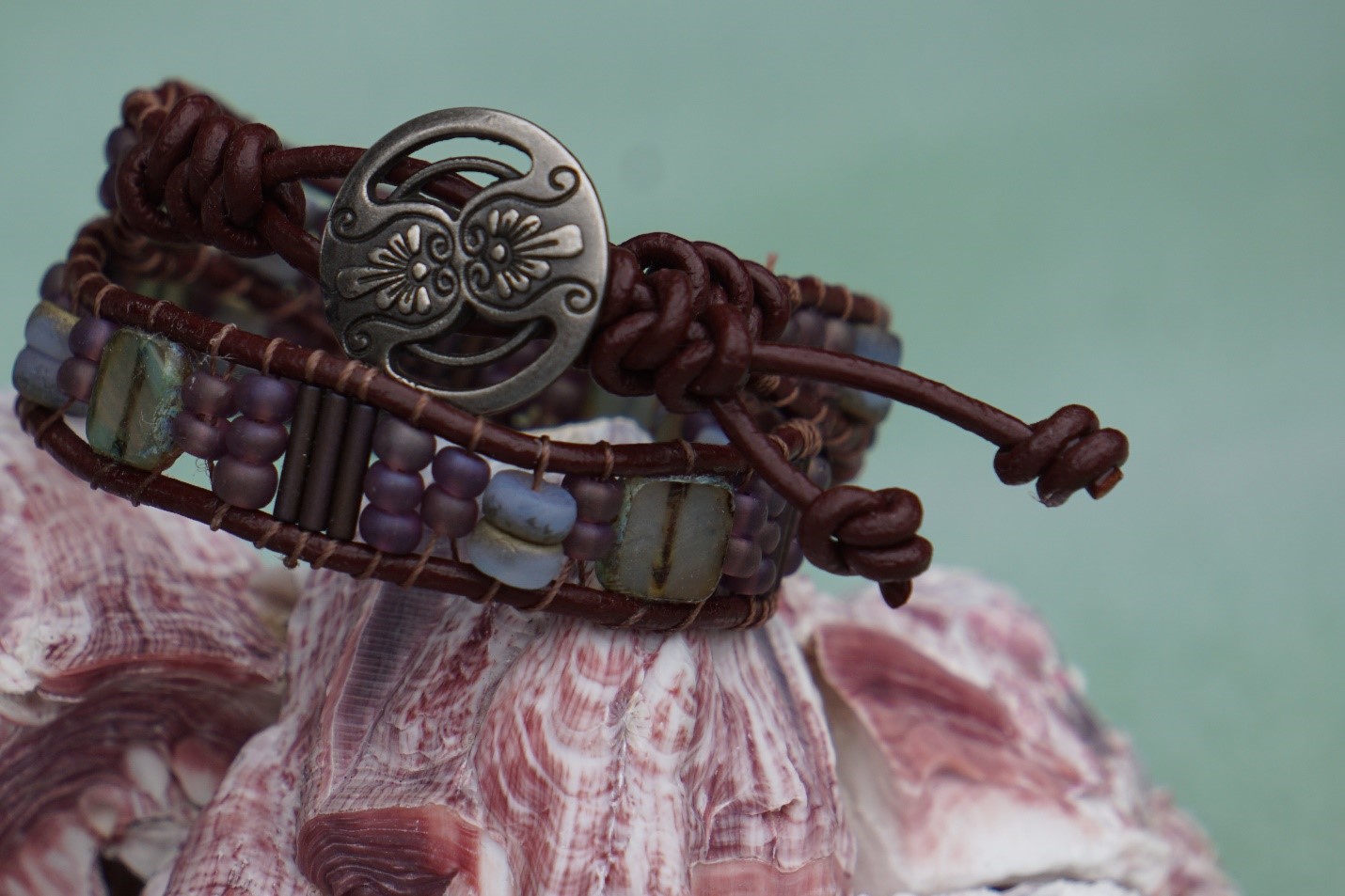 Lavender Bloom – Silver Flower Wrap Bracelet