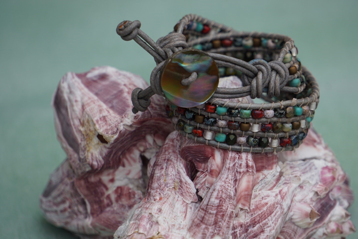 Silver Horizon – Multicolor Leather Wrap Bracelet