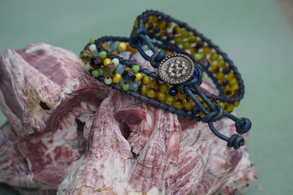 Silver Horizon Multicolor Leather Wrap Bracelet - Image 3