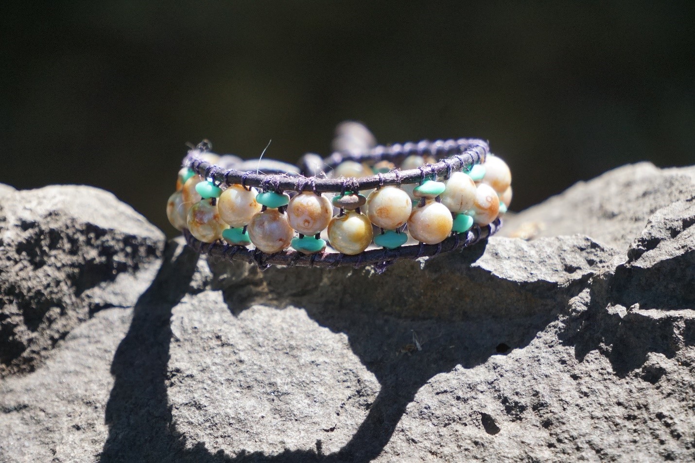 Vintage Flower Button Bracelet