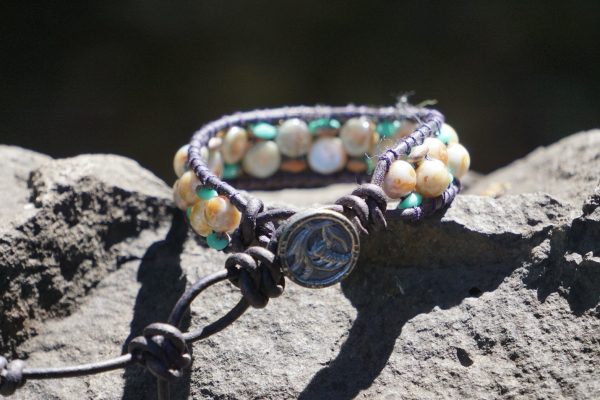 Vintage Flower Button Bracelet - Image 2