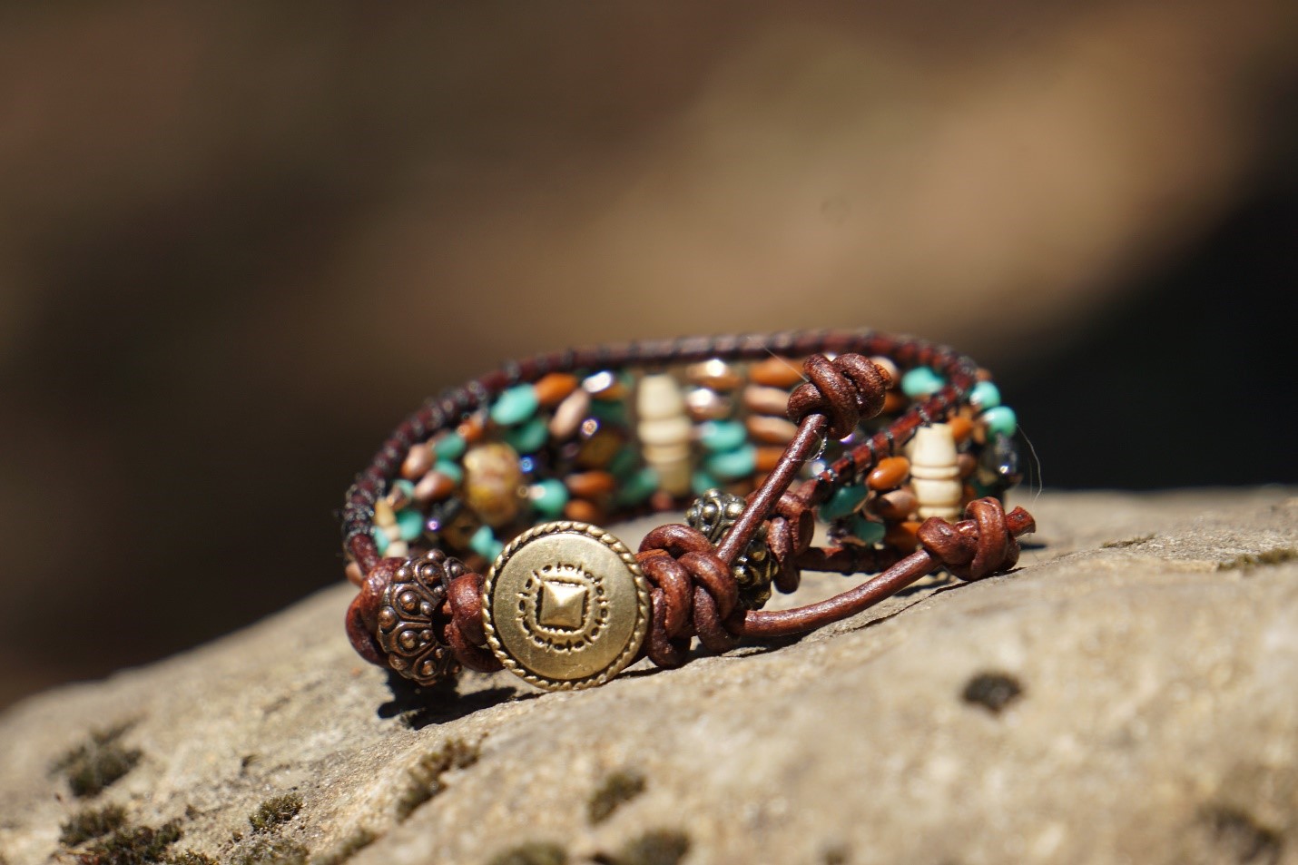 Vintage Gold Button Bracelet