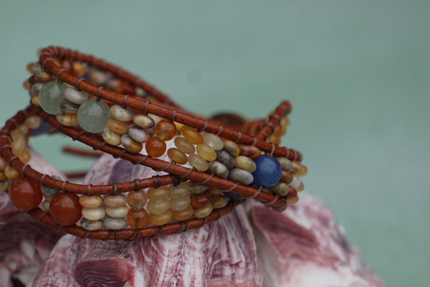 Vintage Meadow – Penny Button Beaded Wrap Bracele