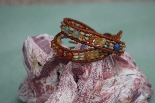 Vintage Meadow Penny Button Beaded Wrap Bracele - Image 2