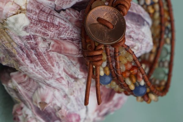 Vintage Meadow Penny Button Beaded Wrap Bracele - Image 4