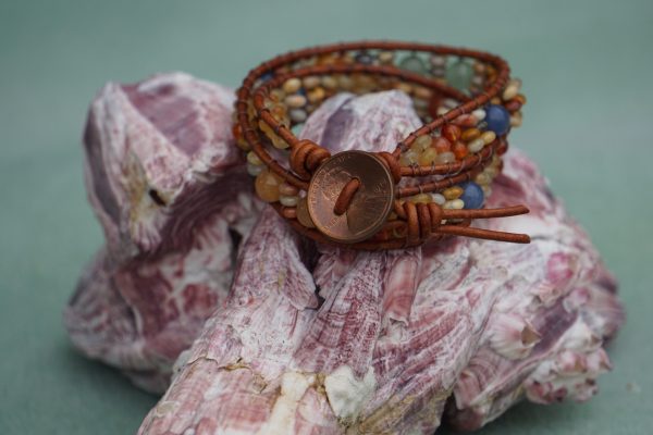 Vintage Meadow Penny Button Beaded Wrap Bracele - Image 3