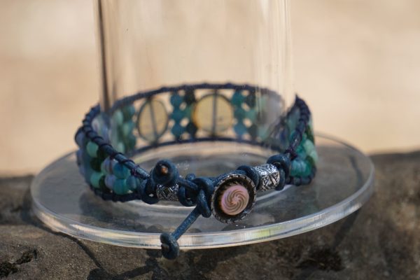 Vintage Pearl Silver Button Bracelet - Image 2